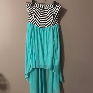 Strapless high low dress